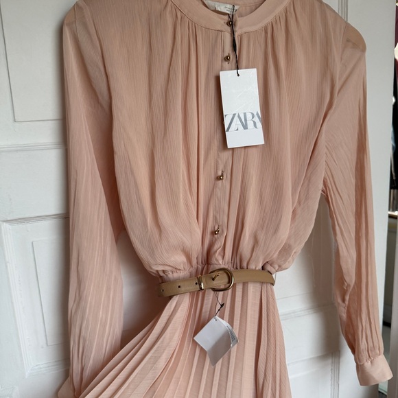 Elegant Blush Pink Pleated Maxi Skirt - Picture 4 of 7